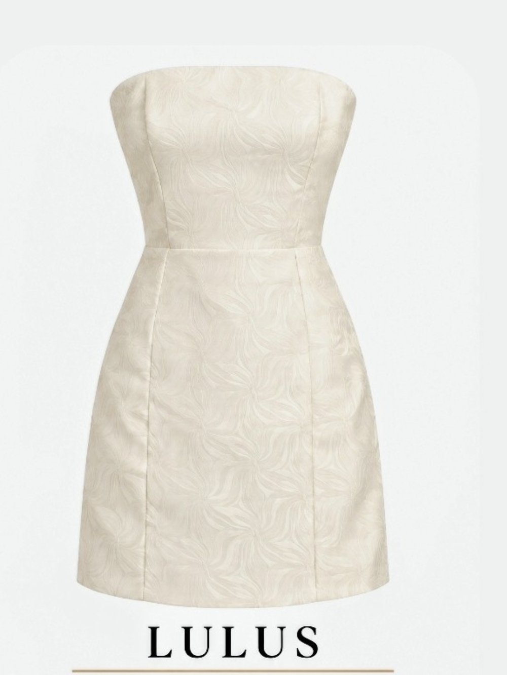 HOMECOMING Lulu's Strapless Ivory Jacquard Mini Dress